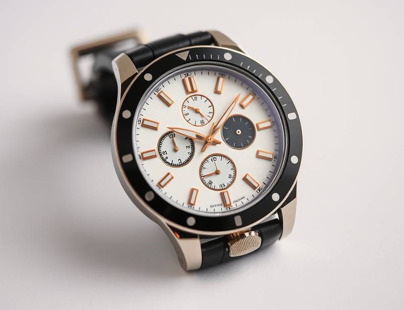 High-quality product photography showcasing a luxury watch on a clean background, emphasizing detail and craftsmanship.