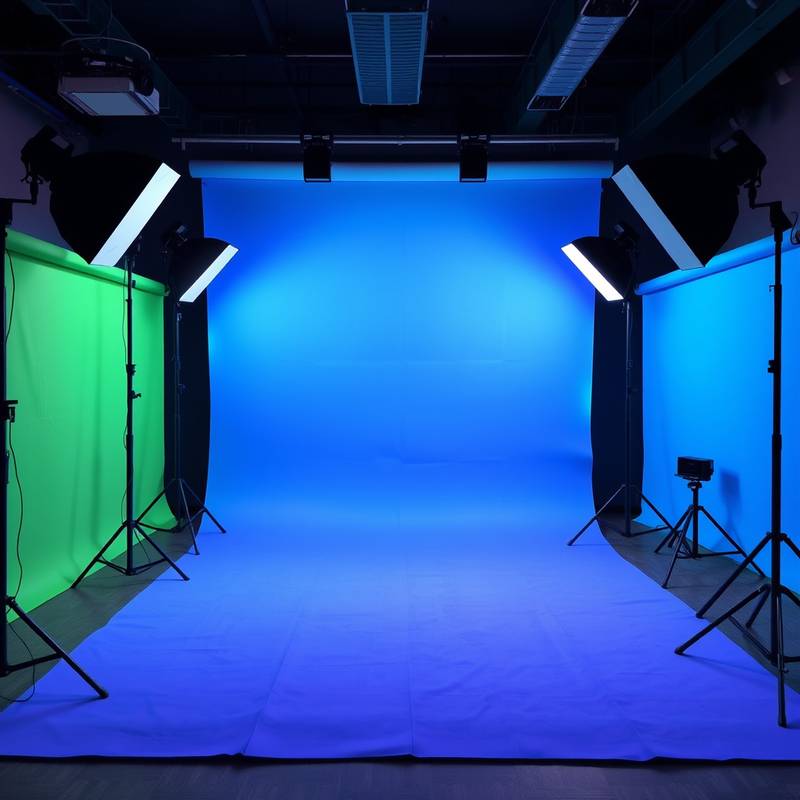 Photo of Studio Room 3. A versatile studio with colored backdrops and adjustable lighting for different styles.