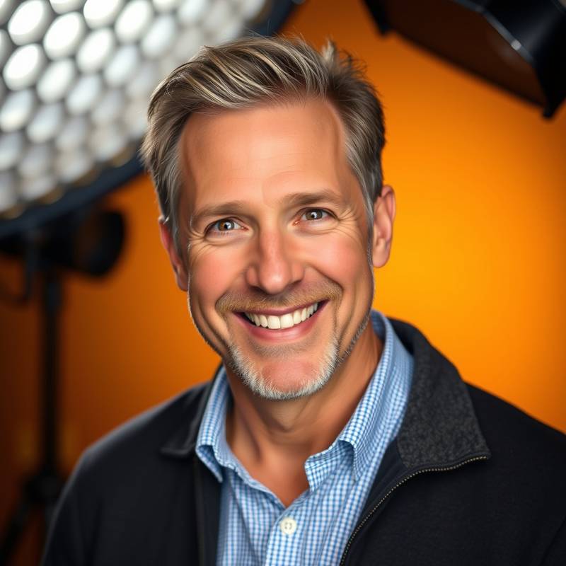 Portrait of Michael Brown, Studio Assistant at Luminosity Studios, looking friendly and approachable.